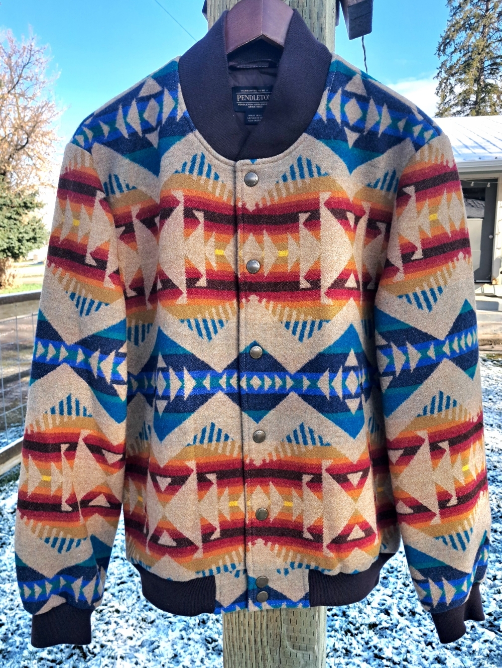 Pendleton Gorge Snap-Front Wool Jacket Size M